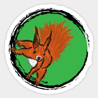 Artwork of an European Red Squirrel II Sticker